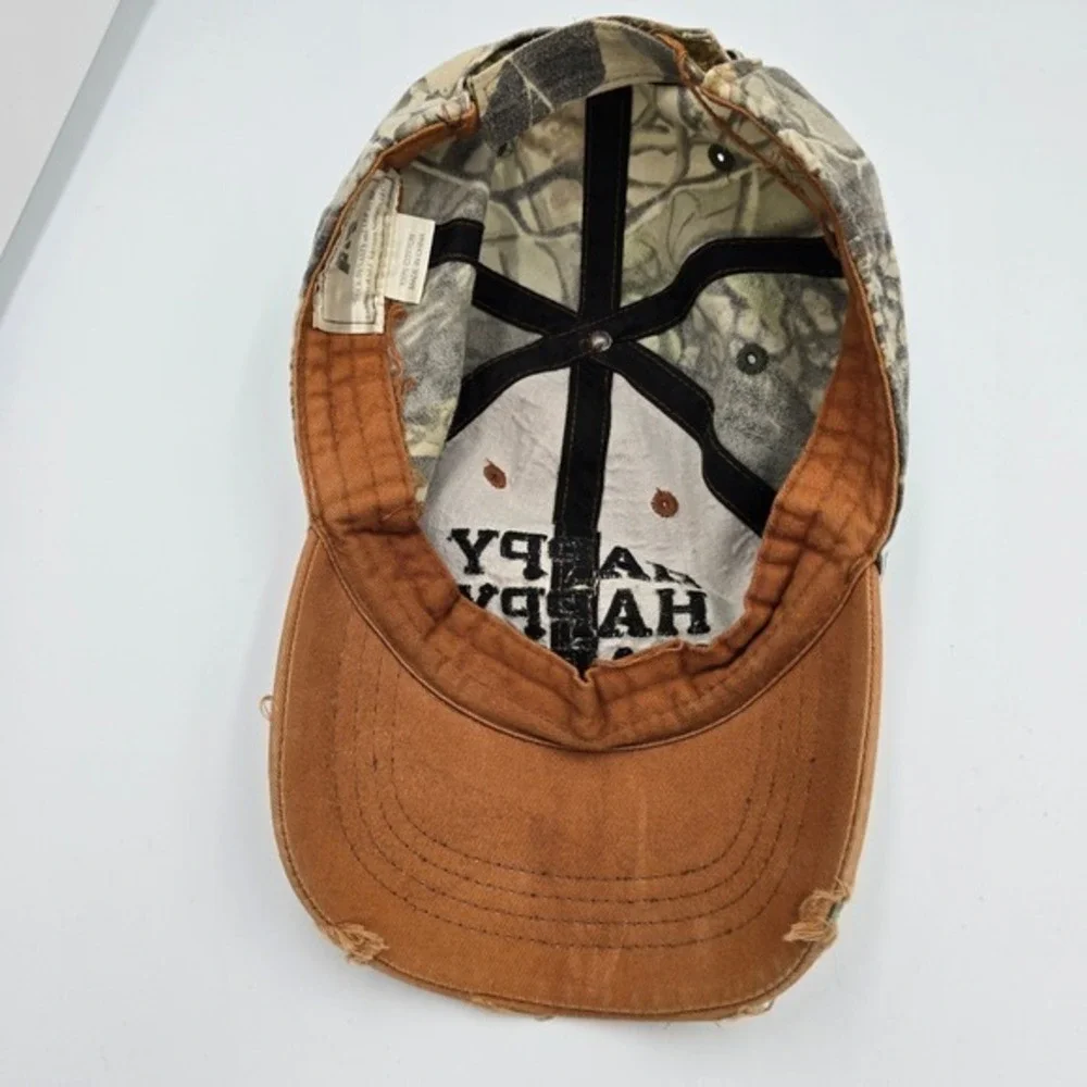Duck Dynasty Happy Happy Happy‎ Hat Camo Distressed Dad Cap Vintage